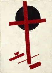 Croce rossa su un cerchio nero